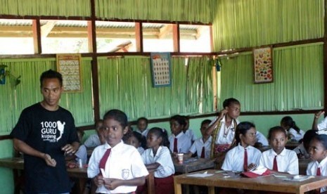 Kegiatan belajar mengajar di Papua Barat
